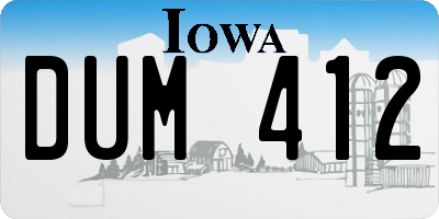 IA license plate DUM412