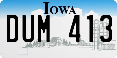 IA license plate DUM413