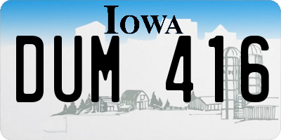IA license plate DUM416