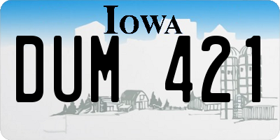 IA license plate DUM421