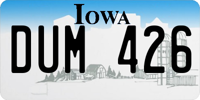 IA license plate DUM426
