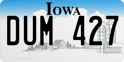 IA license plate DUM427