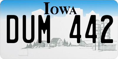 IA license plate DUM442