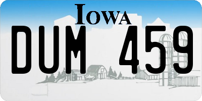 IA license plate DUM459