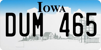IA license plate DUM465
