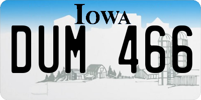 IA license plate DUM466