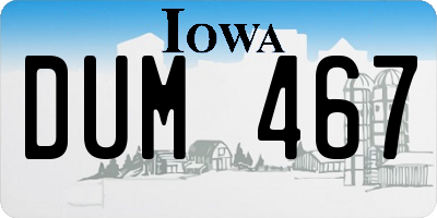 IA license plate DUM467