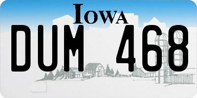 IA license plate DUM468