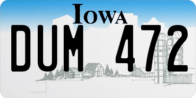 IA license plate DUM472