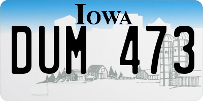 IA license plate DUM473