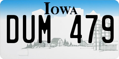 IA license plate DUM479
