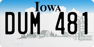 IA license plate DUM481