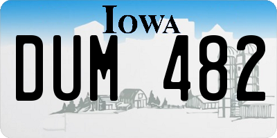 IA license plate DUM482