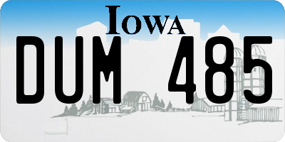 IA license plate DUM485