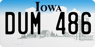 IA license plate DUM486