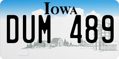 IA license plate DUM489