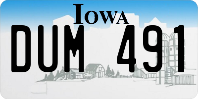 IA license plate DUM491