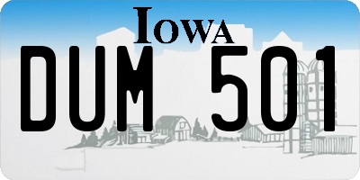 IA license plate DUM501