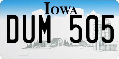 IA license plate DUM505