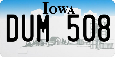 IA license plate DUM508