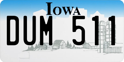 IA license plate DUM511