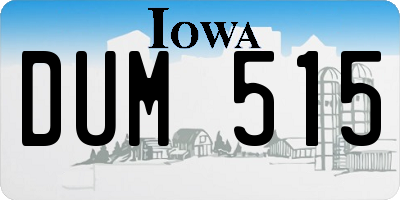 IA license plate DUM515