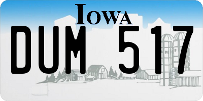 IA license plate DUM517