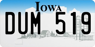IA license plate DUM519