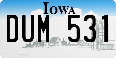 IA license plate DUM531
