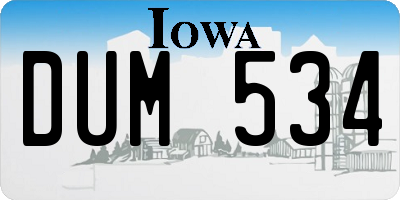 IA license plate DUM534
