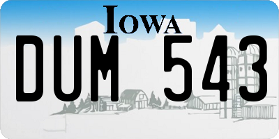 IA license plate DUM543