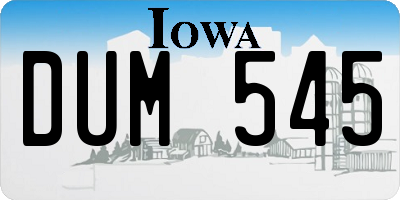 IA license plate DUM545