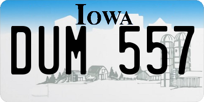 IA license plate DUM557