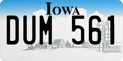 IA license plate DUM561