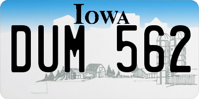 IA license plate DUM562