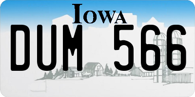 IA license plate DUM566