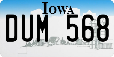 IA license plate DUM568
