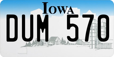 IA license plate DUM570