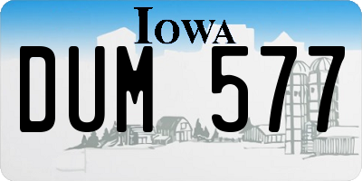 IA license plate DUM577