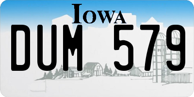 IA license plate DUM579