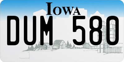 IA license plate DUM580