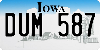 IA license plate DUM587