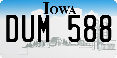IA license plate DUM588