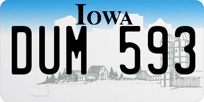 IA license plate DUM593