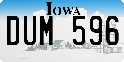 IA license plate DUM596