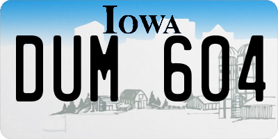 IA license plate DUM604