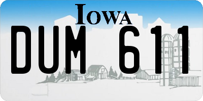 IA license plate DUM611