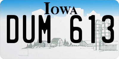 IA license plate DUM613