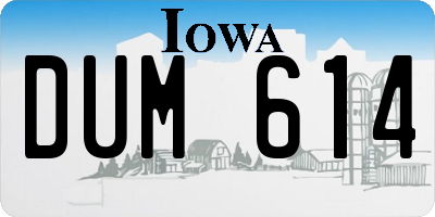 IA license plate DUM614