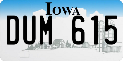 IA license plate DUM615